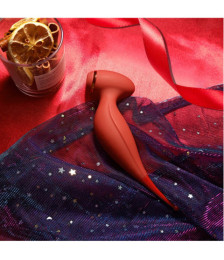 Oiseau du Paradis - Vibromasseur 2 en 1 avec vibration clitoridienne par membrane et embout stimulateur rouge - CR-820RED